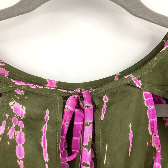 Young Fabulous & Broke Alya Bias Cut Mini Dress Green Pink Small - Picture 8 of 11